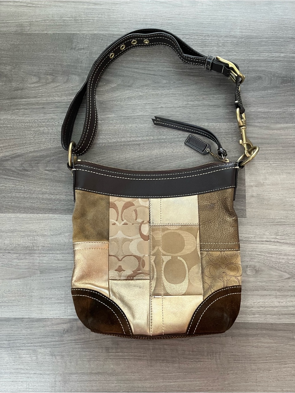 Vintage Coach F10387 Patchwork Hobo Bag Y2K